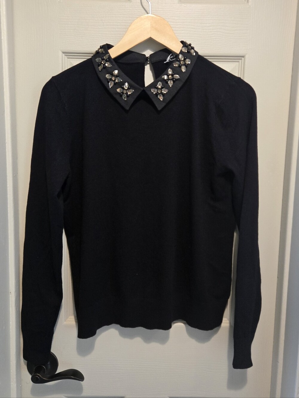 Sioni Milano Jeweled Collar Sweater sz Medium